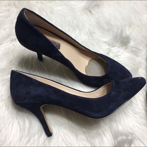 NIC Navy Blue Suede Heels Size 10